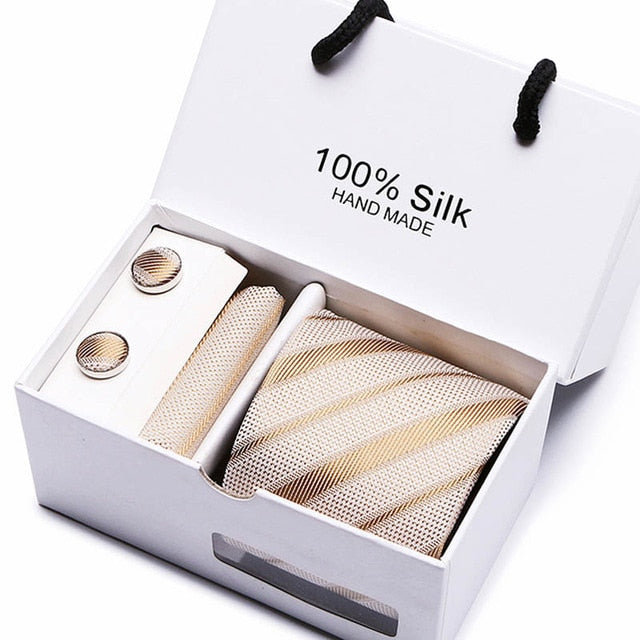 100% Silk 3pc Men's Plaid Tie Set Extra Long Woven Neck Ties Suit Gift Box