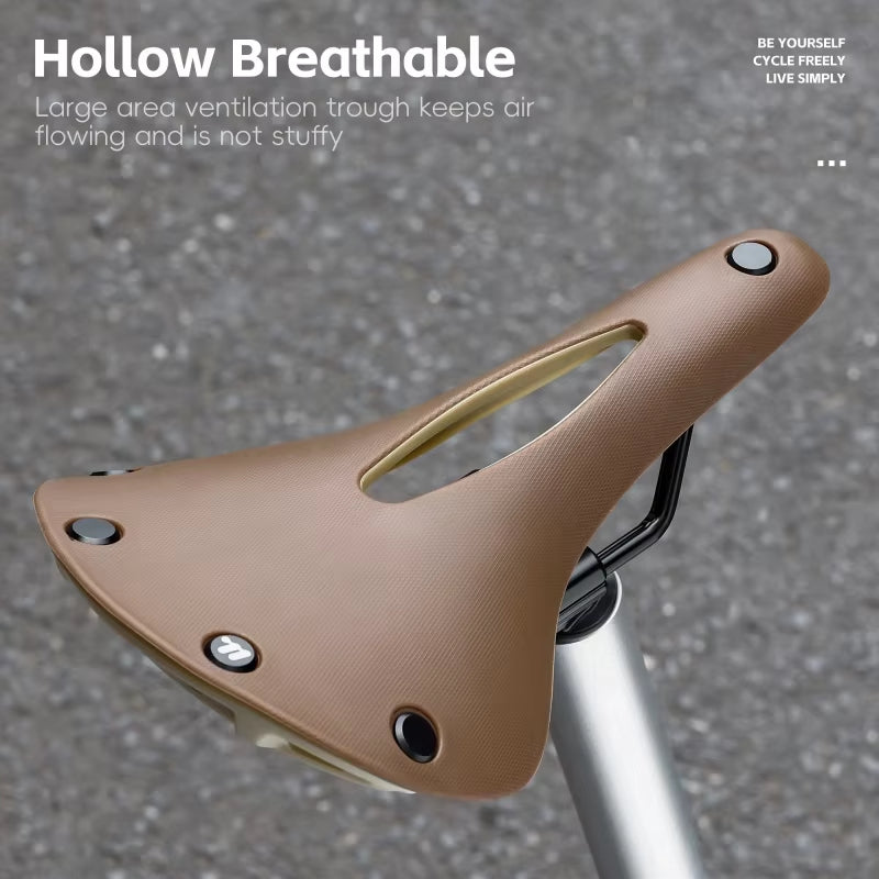 Vintage Bicycle Saddle Anti-slip, Lightweight, Hollow Design for Optimal Comfort