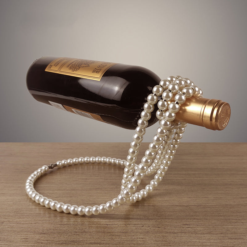 Pearl Wine Rack Elegant Holder for Champagne White Decor Home Decoration