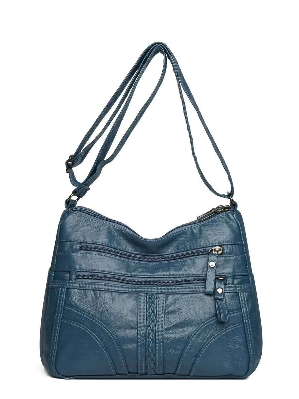 Faux Leather Adjustable Strap Shoulder Bag Medium Size Multiple Colours