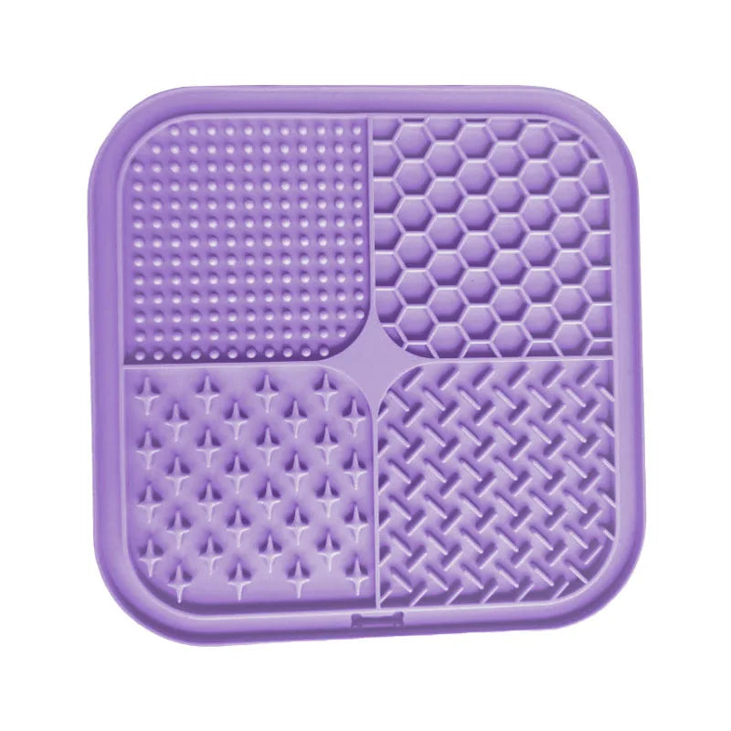 Silicone Pet Licking Mat Slow Feeder Suction Cup Anti-Choke Dish Dog Cat Bowl