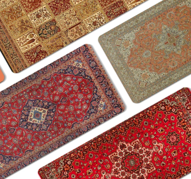 Large Persian Desk Mouse Pad Anti-Slip Natural Rubber Stitched Edge 800x400mm