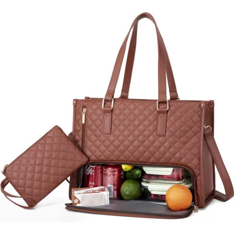 Insulated Tote Bag 15.6 Inch Laptop Storage Temperature Control Water Resistant