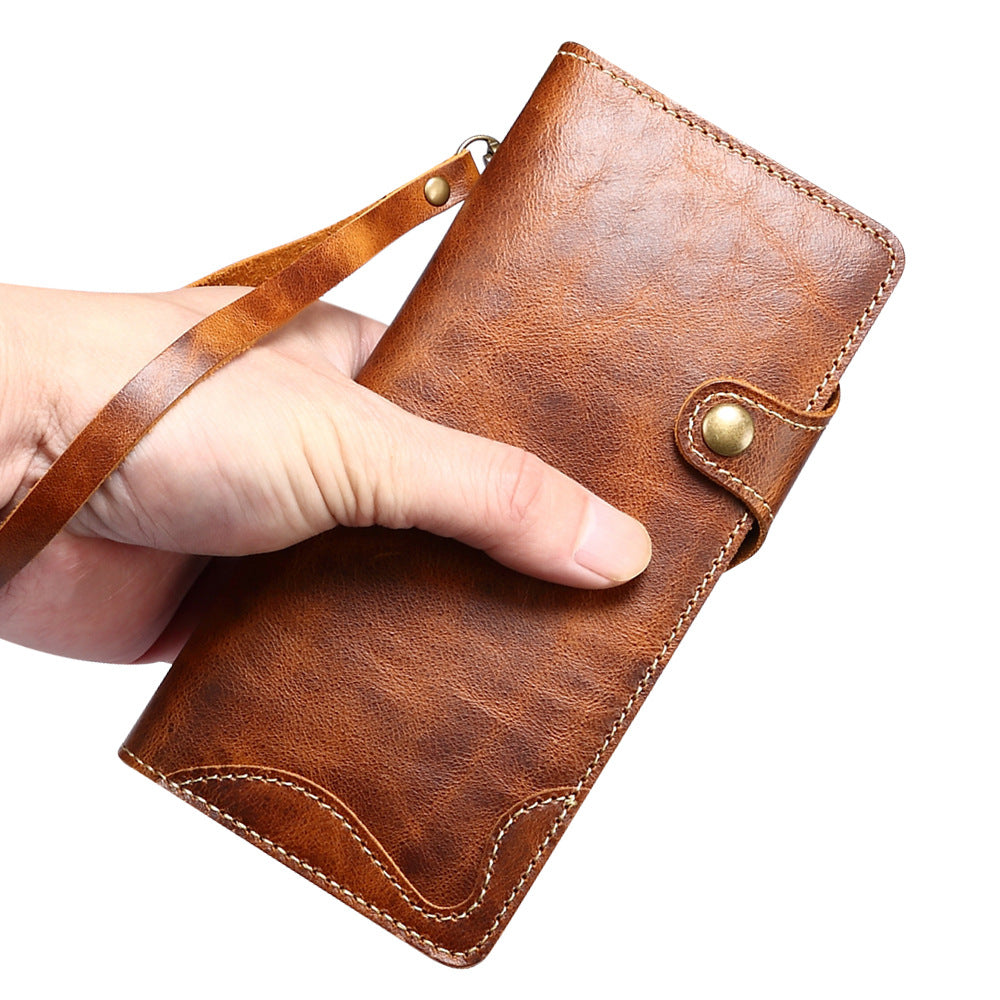 Genuine Leather Flip Case For Samsung Galaxy S25 Plus Ultra S24 S23 S22 S21 S20 S10 Retro Cover