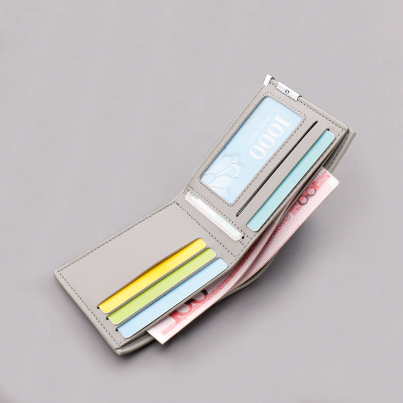 Men's Slim Wallet Multi Card Holder Driver License Slot RFID Blocking Leather