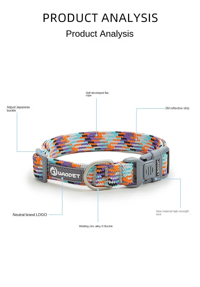 Dog Collar Safety Lock Buckle Adjustable Collars Quick Release Small Medium Large Dogs