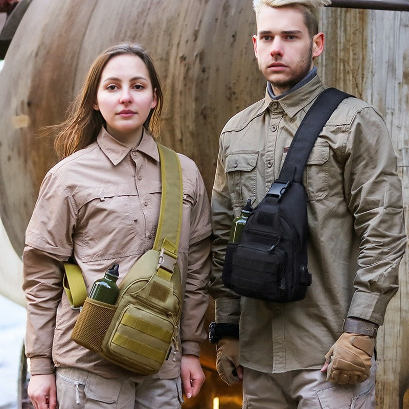 Tactical Crossbody Sling Bag MOLLE USB Chest Pack Outdoor Shoulder Travel Bag