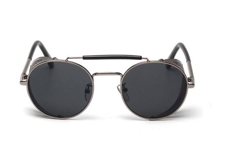 Retro Steampunk Round Sunglasses UV Unisex Alloy Frame Vintage Premium Glasses