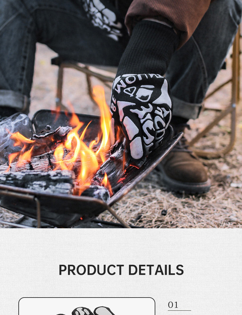 Silicone BBQ Gloves Offering Thermal Resistance Maximum 800 Degrees Protection