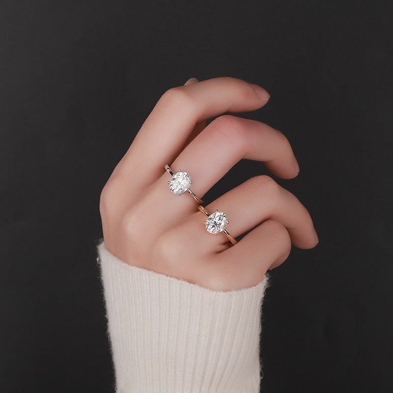 Moissanite Princess Cut Partnership Ring 925 Sterling Silver Premium Quality