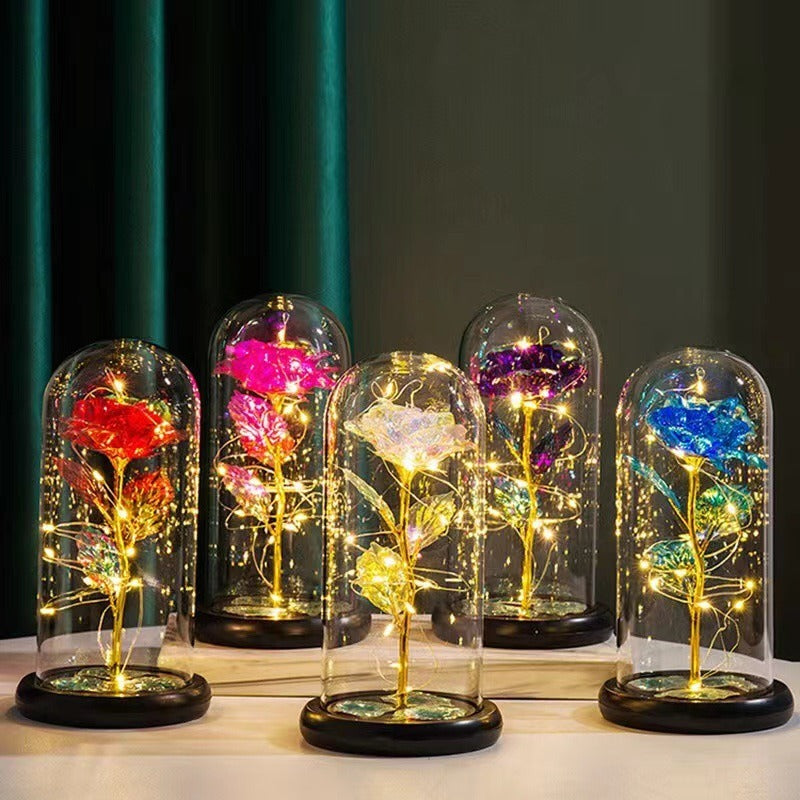 Eternal Rose Glass Lampshade Romantic Bedroom Decorative Lighting Enhancement