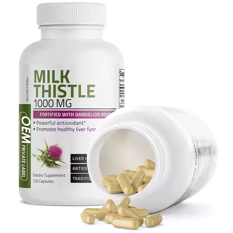 Milk Thistle 1000mg Capsules with Dandelion Root 120 Count for Adults