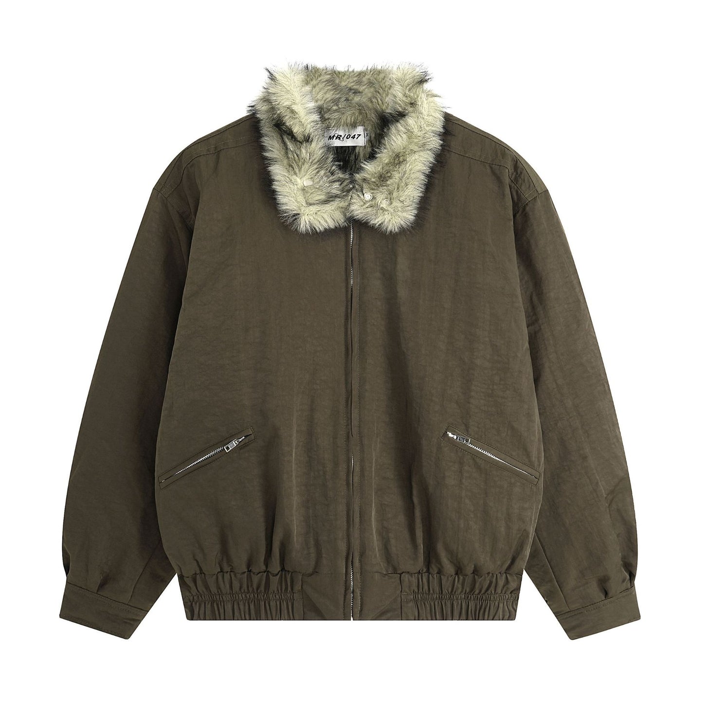Unisex Winter Cotton Jacket with Wide Short Design and Fur Collar Outdoor Wear