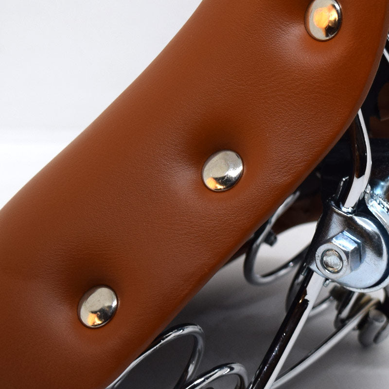 Vintage Bicycle Saddle Seat with Rivets Comfortable Cushion in Black, Brown, White