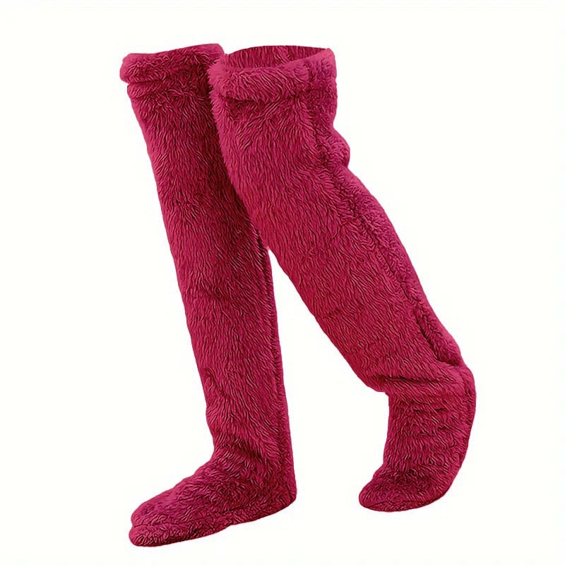 Ultra-Warm Plush Leg Warmers Long Socks Unisex Thick Thermal Knee Pads 13 Colours
