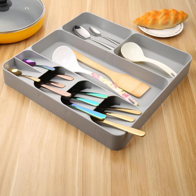 Cutlery Organiser Tray Kitchen Drawer 8 Compartments Spoon Separation Finishing