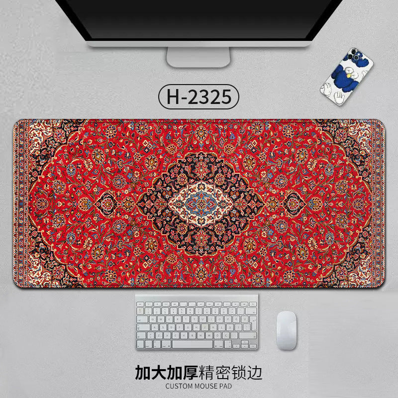 Large Persian Desk Mouse Pad Anti-Slip Natural Rubber Stitched Edge 800x400mm
