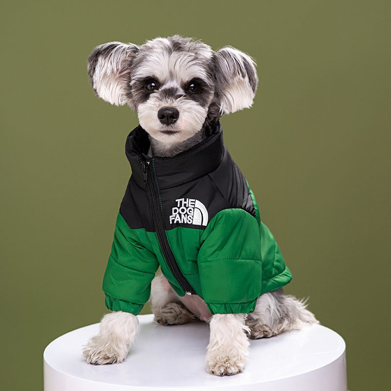The Dog Fans Windproof Warm Dog Puffer Jacket Winter Coat Large Style Pets Face