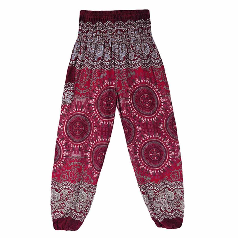 Women's Boho Harem Pants Hippie Style Yoga Trousers One Size Comfort