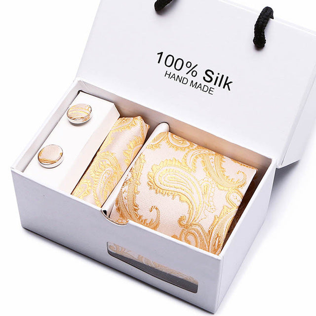 100% Silk 3pc Men's Plaid Tie Set Extra Long Woven Neck Ties Suit Gift Box