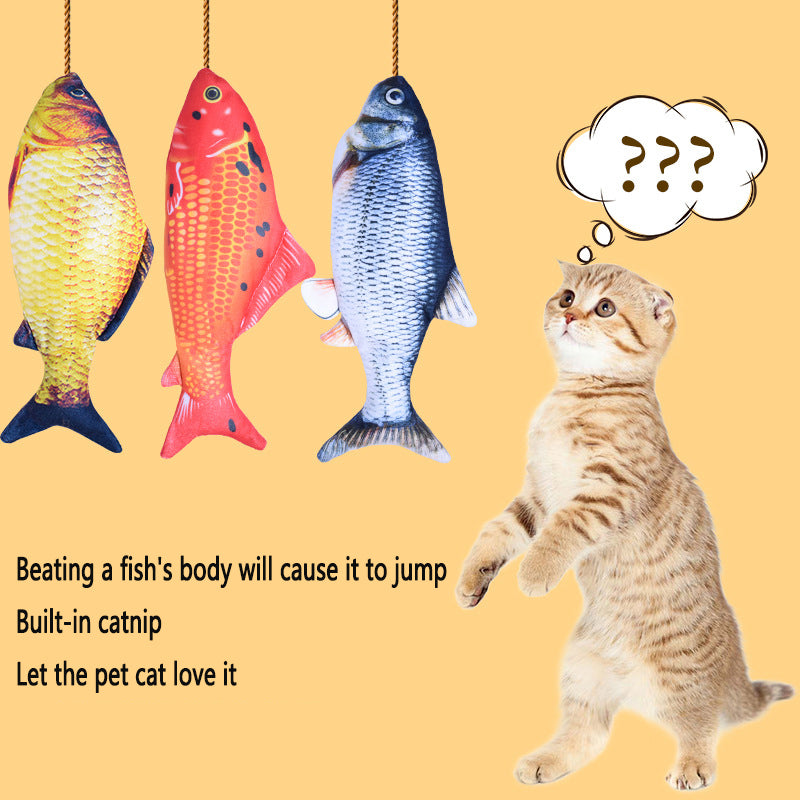 Electric Jumping Fish Cat Toy Simulating Real Movement Light Sound Toys Cats