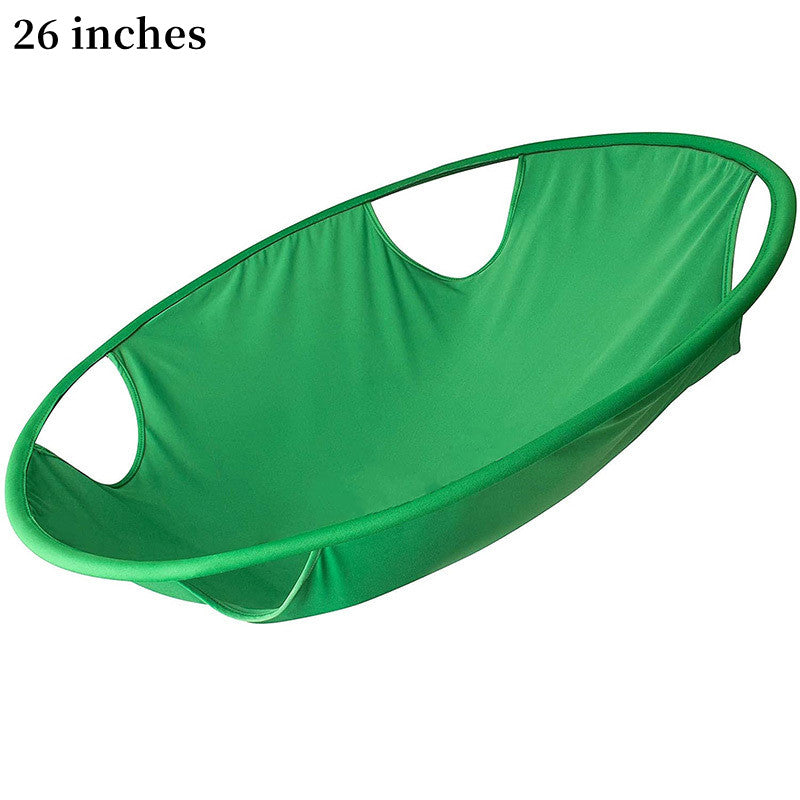 Laundry Hamper Basket Foldable Portable Oval Green Imitation Silk 21in 26in