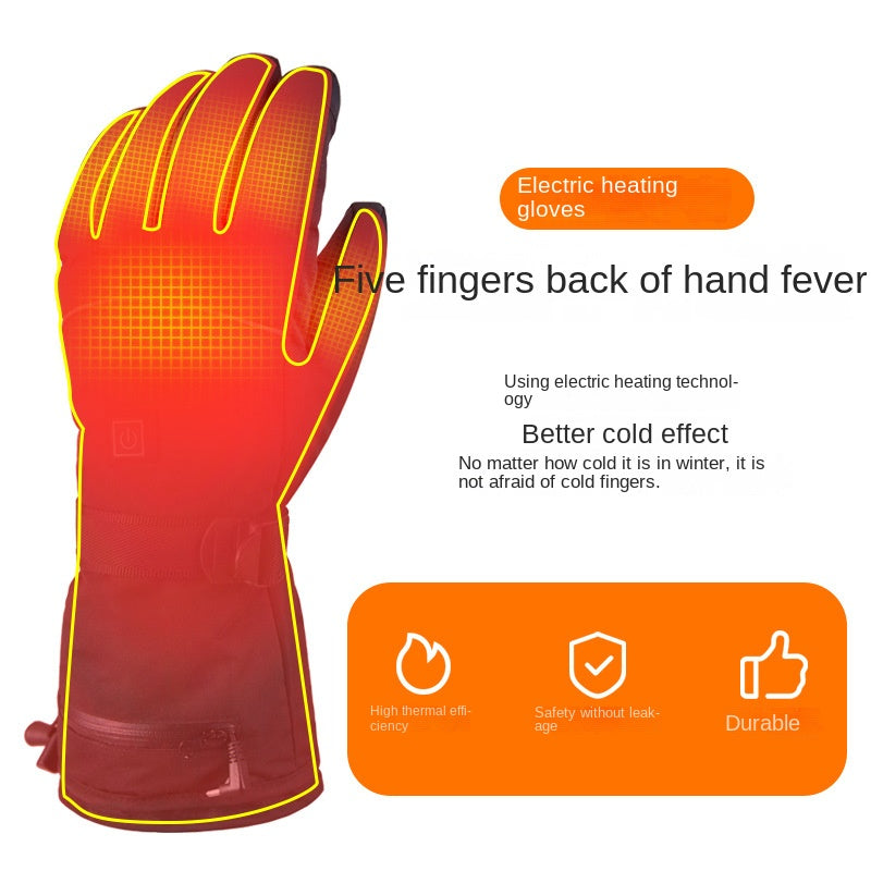 Electric Heated Gloves Rechargeable Waterproof Touchscreen Winter Warm Sports