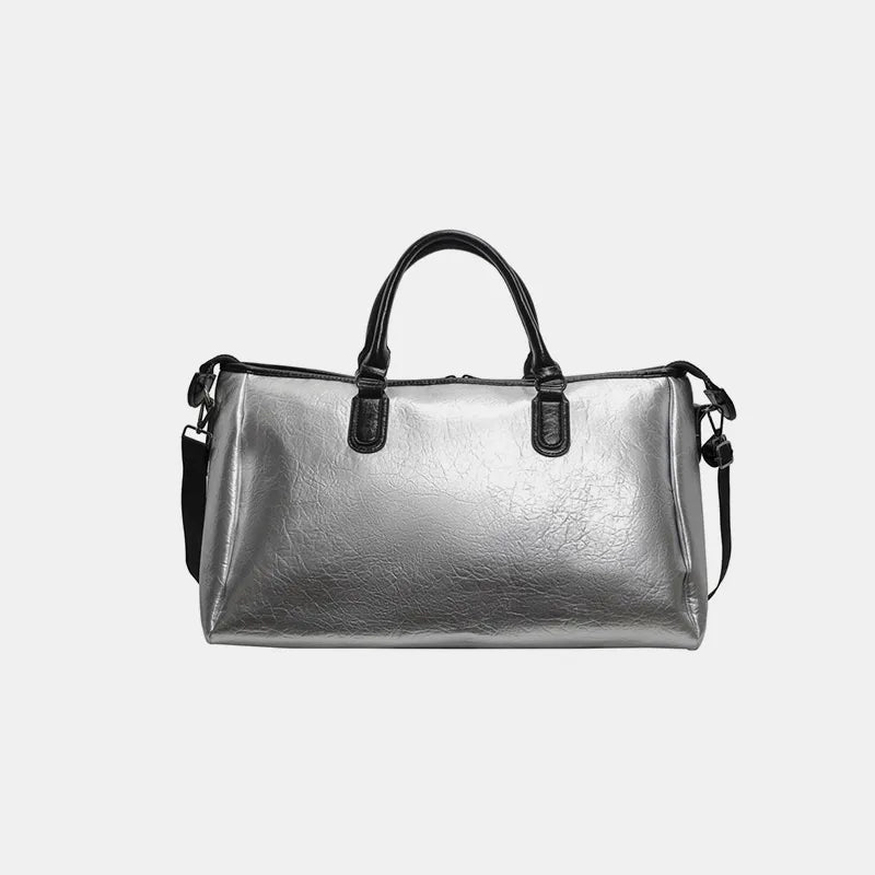Faux Leather Oversize Weekend Travel Bag Shoulder Hand Luggage Holdall Tote Gym