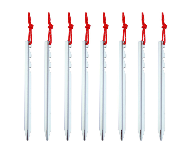 Adjustable Aluminium Alloy Tent Pegs 6pcs Set Multi Tooth Lightweight Stakes