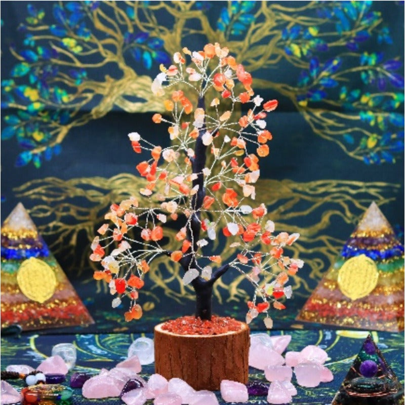 Crystal Tree Fortune Home Gemstone Desktop Stone Decorations Decor