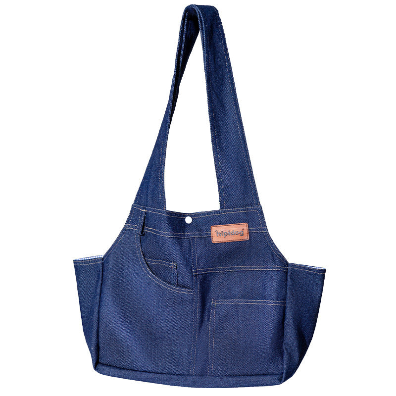 Pet Carrier Backpack Denim Ventilated Comfortable Secure Pets Cat Dog Dogs