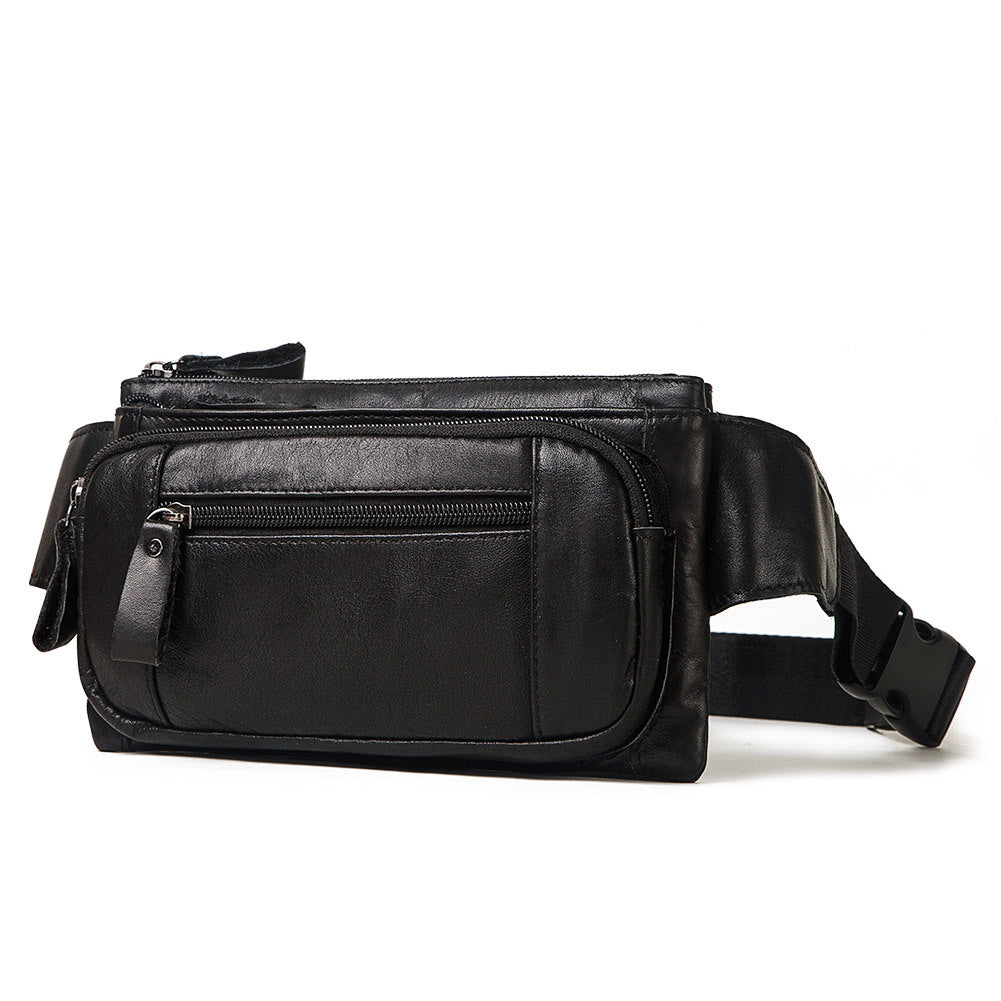Genuine Leather Men's Waist Multifunctional Retro Chest & Messenger Bag