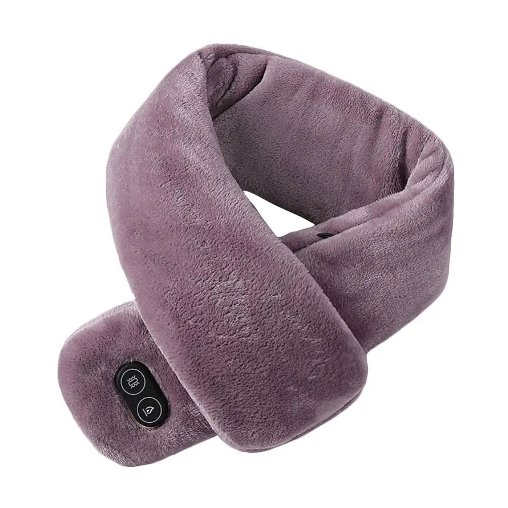 USB Heated Massage Scarf Plush Neck Warmer Tailored Temperature Control Levels