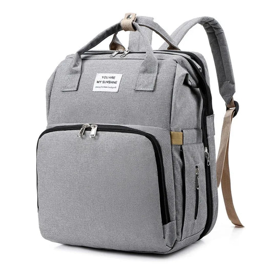Baby Diaper Backpack Integrated Folding Crib Waterproof Spacious Travel Nappy Bag