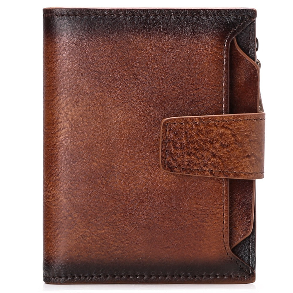 Men's Genuine Cowhide Leather Wallet Stylish Casual Design 14 Card Slots Gift