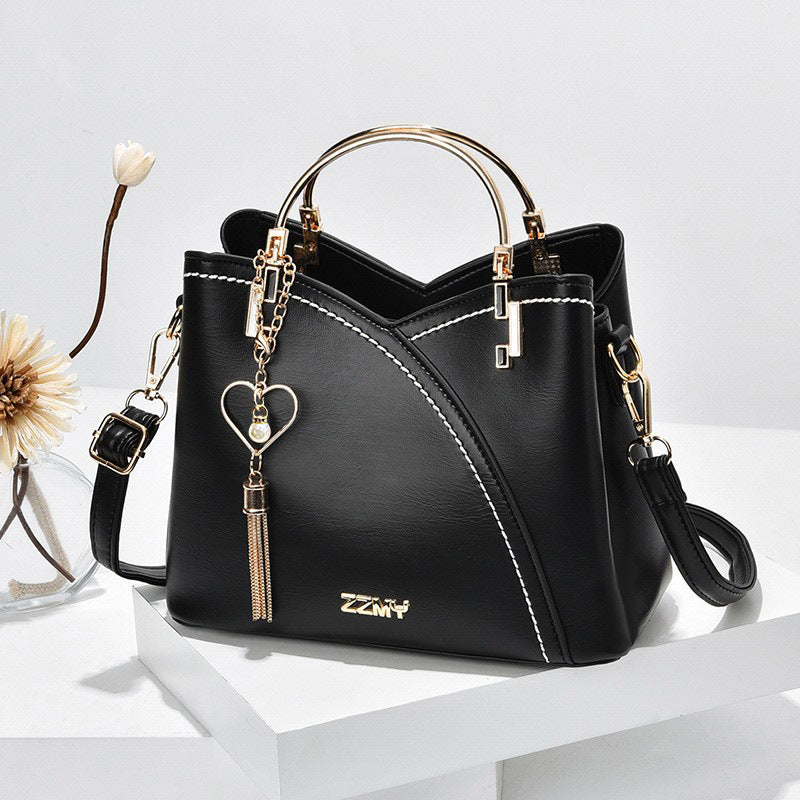 Korean Style Colour Block Trendy Women Handbag Spacious Large Storage Capacity