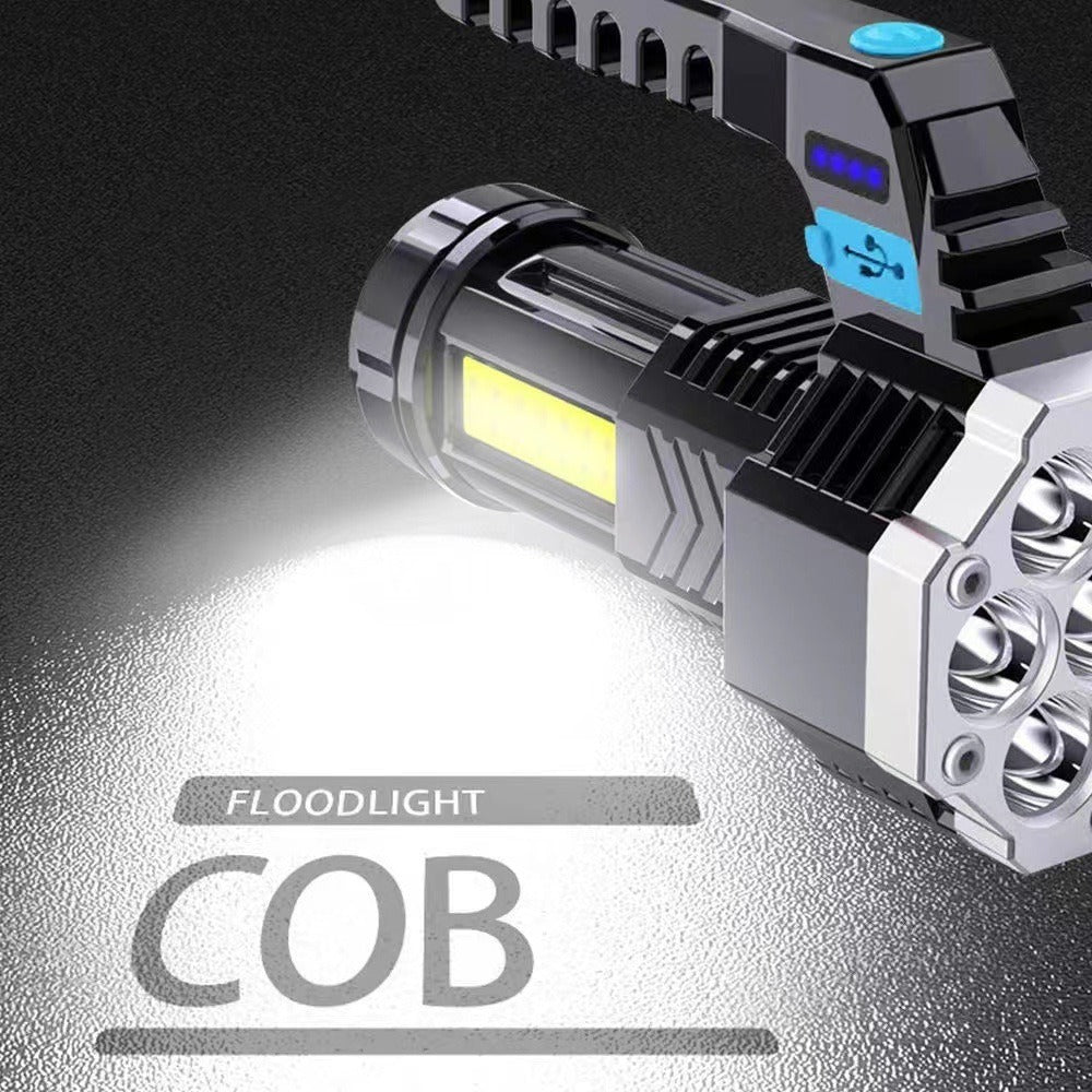 USB Rechargeable LED Flashlight High Power COB Handheld Torch Waterproof Outdoor
