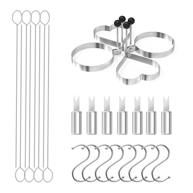 Stainless Steel BBQ Tool Set 43pc Grill Utensils Spatula Tongs Skewers Brush