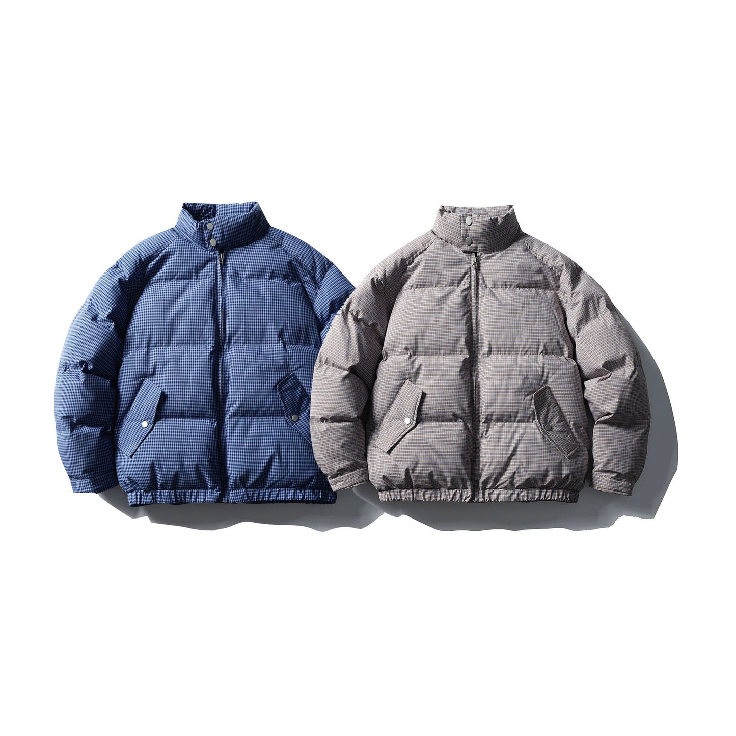 Winter Harrington Jacket with Stand Raised Collar, Zip Closure, Thick Polyester Fill