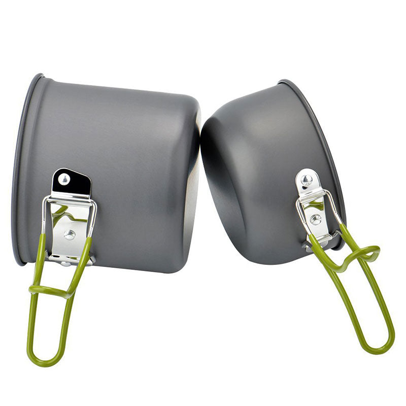 Aluminium Alloy Camping Cookware Set Lightweight 1-2 Person Tableware Included