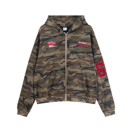 Men's Camouflage Hooded Fleece Sweatshirt Embroidery Casual Comfort Fit Camo
