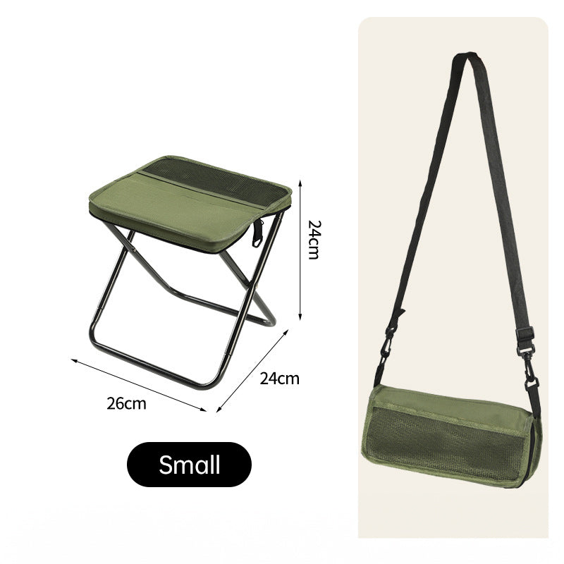 Portable Folding Stool Lightweight Carbon Steel Outdoor Indoor Seating Compact