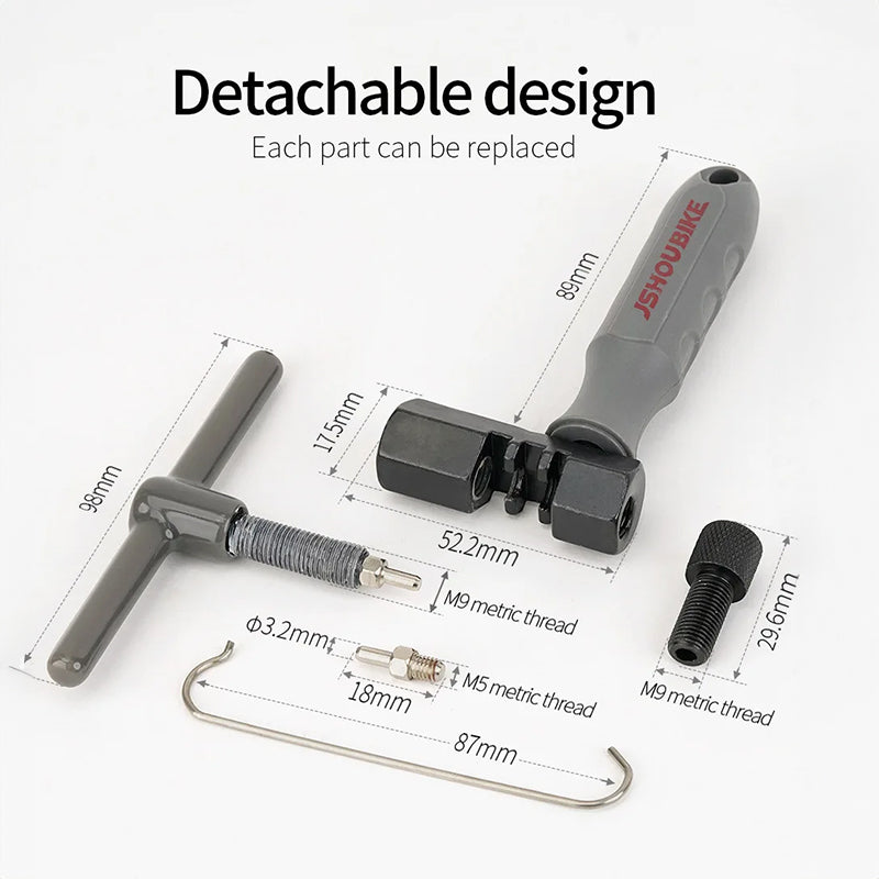 Universal Bike Chain Breaker v3.8: Single to 12-Speed MTB Road Bike Repair Tool