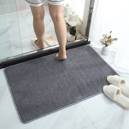 Bathroom Mat Polyester Fibre Absorbent Washable Plush Rectangular Multiple Sizes