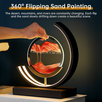 LED Flowing Sand Art Painting Lamp, Illuminated Night Light for Home Decoration