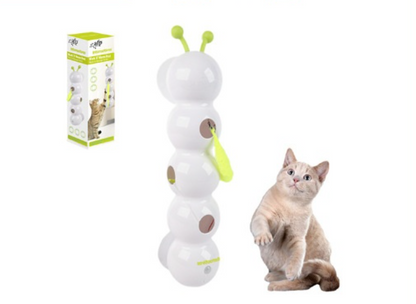 Interactive Smart Caterpillar Cat Toy Suction Grip Lively Feather Tail Motion