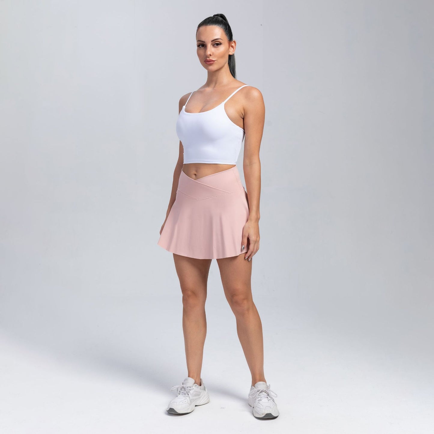 Women’s High Waisted Sports Skirt with Shorts, Yoga & Tennis Wear, Solid Colours