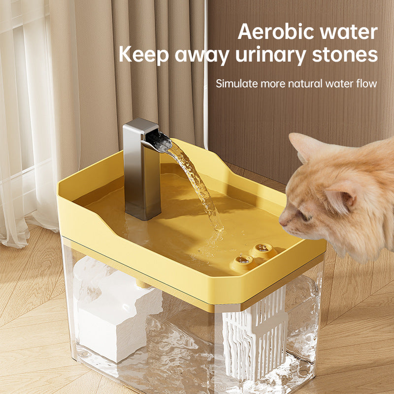 USB-Powered Pet Water Fountain with Anti-Dry Protection, 1.5L Capacity Cat Cats