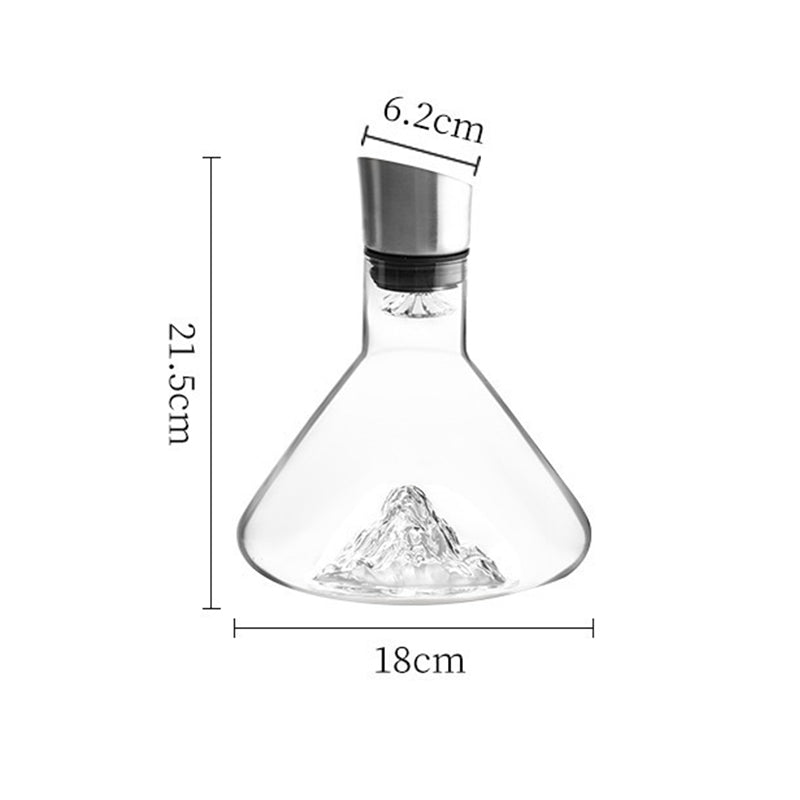 1500ML Crystal Wine Decanter Hand-Blown Ideal for Red Wine with Built-In Aerator