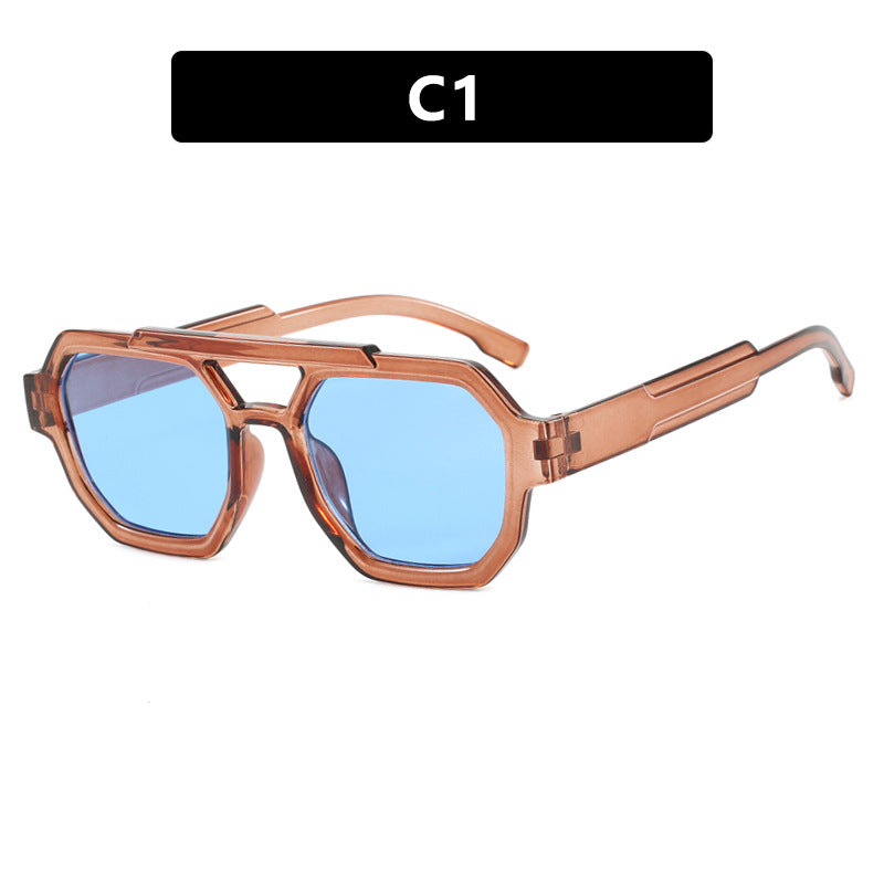Men's Polygonal Frame Sunglasses UV400 Protection Scratch Resistant Lightweight